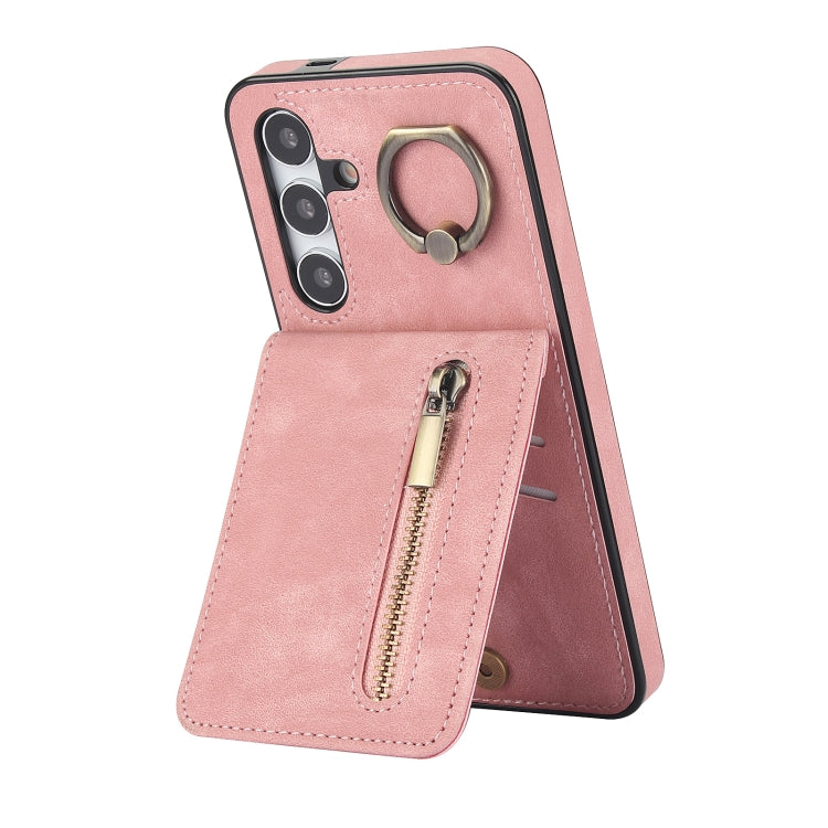 Retro Ring and Zipper RFID Card Slot Phone Case