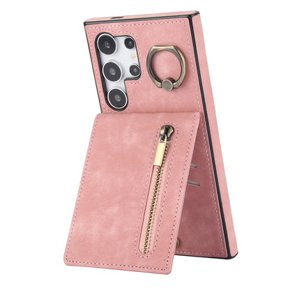 Retro Ring and Zipper RFID Card Slot Phone Case