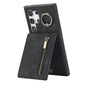 Retro Ring and Zipper RFID Card Slot Phone Case