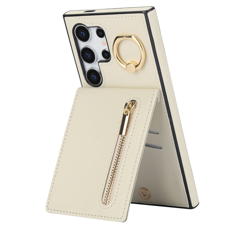 Retro Ring and Zipper RFID Card Slot Phone Case