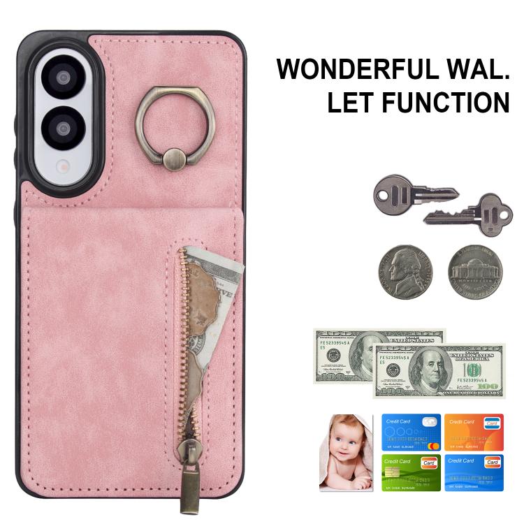 Retro Ring and Zipper RFID Card Slot Phone Case, For Samsung Galaxy S25 Edge 5G, For Samsung Galaxy S24 Ultra 5G, For Samsung Galaxy S24+ 5G