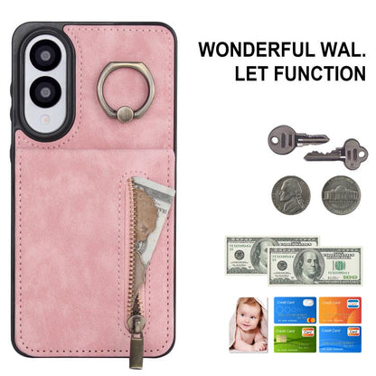 Retro Ring and Zipper RFID Card Slot Phone Case, For Samsung Galaxy S25 Edge 5G, For Samsung Galaxy S24 Ultra 5G, For Samsung Galaxy S24+ 5G