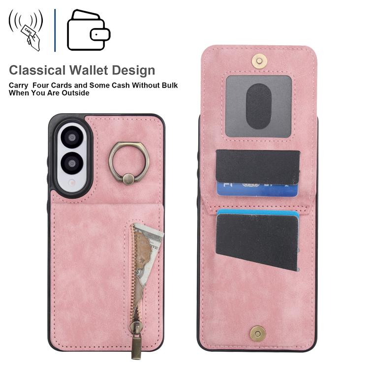 Retro Ring and Zipper RFID Card Slot Phone Case, For Samsung Galaxy S25 Edge 5G, For Samsung Galaxy S24 Ultra 5G, For Samsung Galaxy S24+ 5G