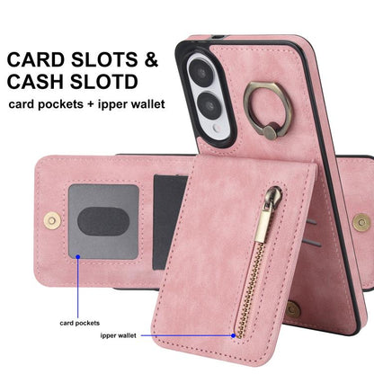 Retro Ring and Zipper RFID Card Slot Phone Case, For Samsung Galaxy S25 Edge 5G, For Samsung Galaxy S24 Ultra 5G, For Samsung Galaxy S24+ 5G