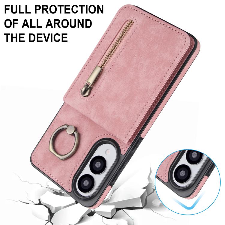 Retro Ring and Zipper RFID Card Slot Phone Case, For Samsung Galaxy S25 Edge 5G, For Samsung Galaxy S24 Ultra 5G, For Samsung Galaxy S24+ 5G