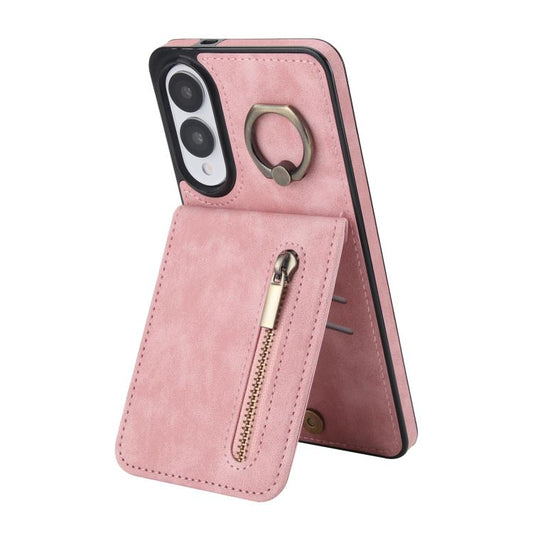 Retro Ring and Zipper RFID Card Slot Phone Case, For Samsung Galaxy S25 Edge 5G, For Samsung Galaxy S24 Ultra 5G, For Samsung Galaxy S24+ 5G