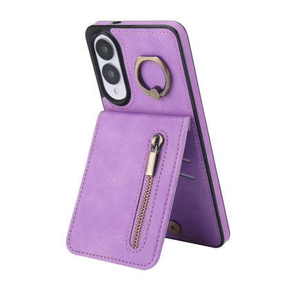Retro Ring and Zipper RFID Card Slot Phone Case, For Samsung Galaxy S25 Edge 5G, For Samsung Galaxy S24 Ultra 5G, For Samsung Galaxy S24+ 5G