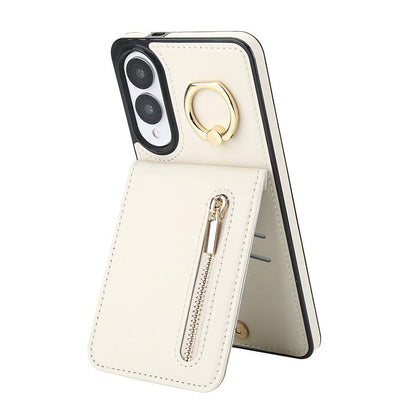 Retro Ring and Zipper RFID Card Slot Phone Case, For Samsung Galaxy S25 Edge 5G, For Samsung Galaxy S24 Ultra 5G, For Samsung Galaxy S24+ 5G