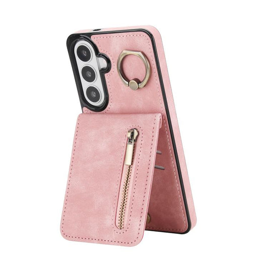 Retro Ring and Zipper RFID Card Slot Phone Case, For Samsung Galaxy S26+ 5G, For Samsung Galaxy S26 Ultra 5G, For Samsung Galaxy S26 5G
