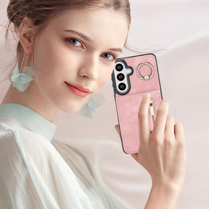 Retro Ring and Zipper RFID Card Slot Phone Case, For Samsung Galaxy S26+ 5G, For Samsung Galaxy S26 Ultra 5G, For Samsung Galaxy S26 5G