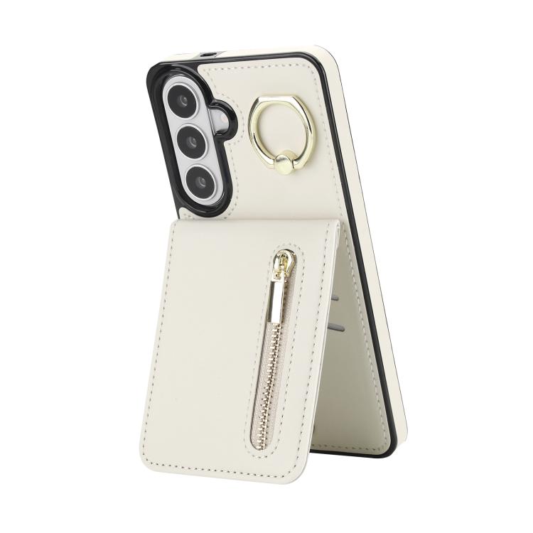 Retro Ring and Zipper RFID Card Slot Phone Case, For Samsung Galaxy S26+ 5G, For Samsung Galaxy S26 Ultra 5G, For Samsung Galaxy S26 5G