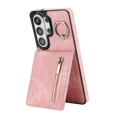 Retro Ring and Zipper RFID Card Slot Phone Case, For Samsung Galaxy S26+ 5G, For Samsung Galaxy S26 Ultra 5G, For Samsung Galaxy S26 5G
