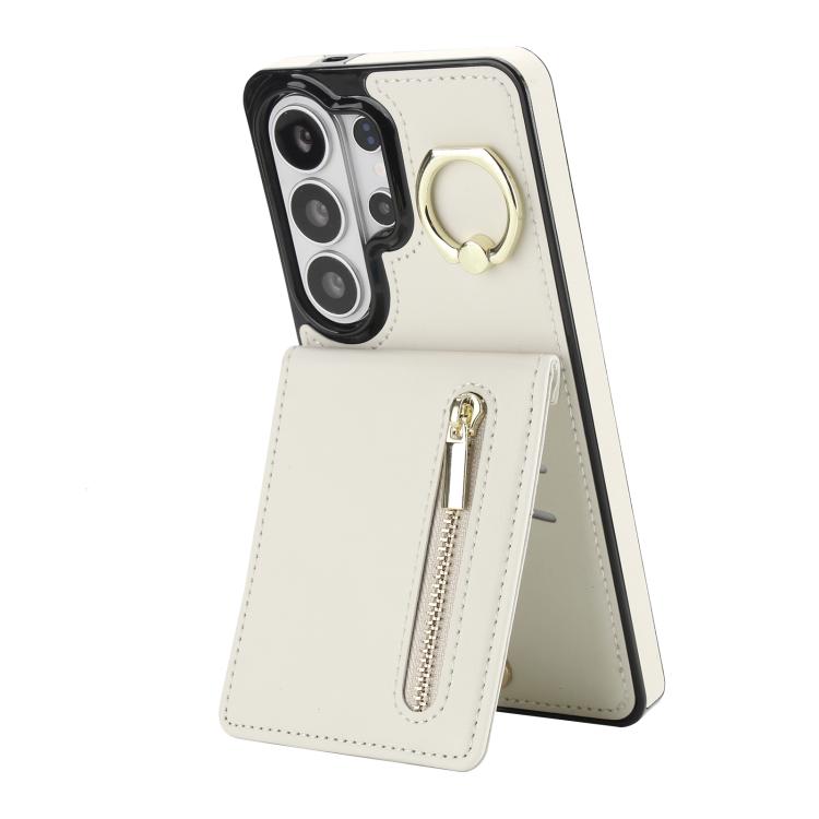 Retro Ring and Zipper RFID Card Slot Phone Case, For Samsung Galaxy S26+ 5G, For Samsung Galaxy S26 Ultra 5G, For Samsung Galaxy S26 5G