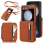 Zipper Card Slots Folding RFID Phone Case with Long Lanyard