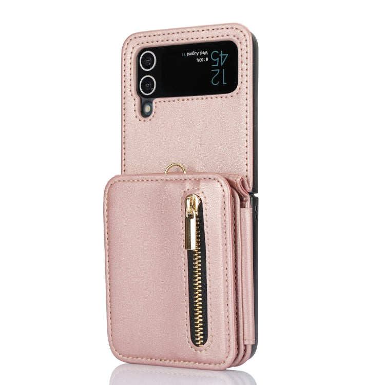 Zipper Card Slots Folding RFID Phone Case with Long Lanyard