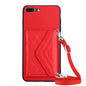 Rhombic Texture Card Bag RFID Phone Case with Long Lanyard, For iPhone XS / X, For iPhone XR, For iPhone XS Max, For iPhone 8 Plus / 7 Plus