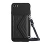 Rhombic Texture Card Bag RFID Phone Case with Long Lanyard, For iPhone SE 2022 / SE 2020, For iPhone 13 Pro Max, For iPhone 13 Pro, For iPhone 13