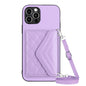Rhombic Texture Card Bag RFID Phone Case with Long Lanyard, For iPhone 13 mini, For iPhone 12, For iPhone 12 Pro Max, For iPhone 12 Pro