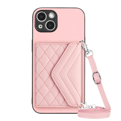 Rhombic Texture Card Bag RFID Phone Case with Long Lanyard, For iPhone SE 2022 / SE 2020, For iPhone 13 Pro Max, For iPhone 13 Pro, For iPhone 13