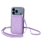 Rhombic Texture Card Bag RFID Phone Case with Long Lanyard, For iPhone 18 Pro / 17 Pro, For iPhone 18 Pro Max / 17 Pro Max, For iPhone 17, For iPhone Air