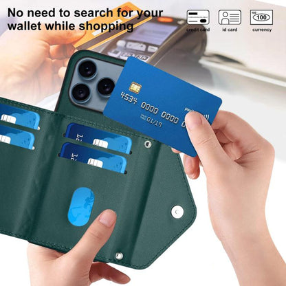 Rhombic Texture Card Bag RFID Phone Case with Long Lanyard, For iPhone 18 Pro / 17 Pro, For iPhone 18 Pro Max / 17 Pro Max, For iPhone 17, For iPhone Air