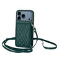 Rhombic Texture Card Bag RFID Phone Case with Long Lanyard, For iPhone 18 Pro / 17 Pro, For iPhone 18 Pro Max / 17 Pro Max, For iPhone 17, For iPhone Air