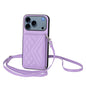 Rhombic Texture Card Bag RFID Phone Case with Long Lanyard, For iPhone 18 Pro / 17 Pro, For iPhone 18 Pro Max / 17 Pro Max, For iPhone 17, For iPhone Air