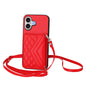 Rhombic Texture Card Bag RFID Phone Case with Long Lanyard, For iPhone 18 Pro / 17 Pro, For iPhone 18 Pro Max / 17 Pro Max, For iPhone 17, For iPhone Air