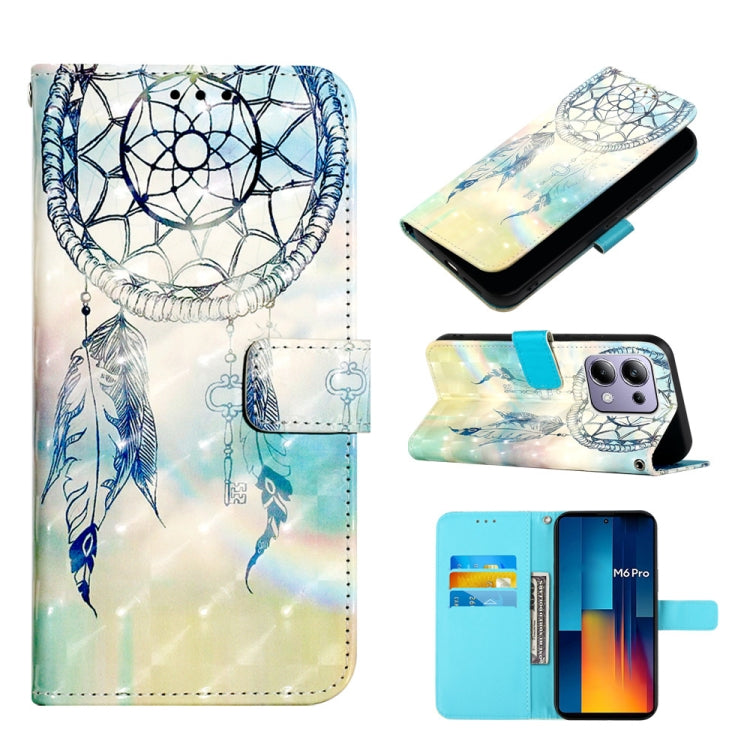 3D Painting Horizontal Flip Leather Phone Case, For Xiaomi Redmi 13 4G, For Xiaomi Poco M6 Pro 4G, For Xiaomi Redmi A3