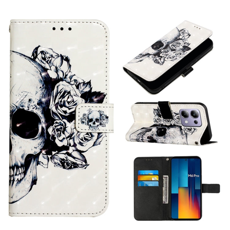 3D Painting Horizontal Flip Leather Phone Case, For Xiaomi Redmi 13 4G, For Xiaomi Poco M6 Pro 4G, For Xiaomi Redmi A3