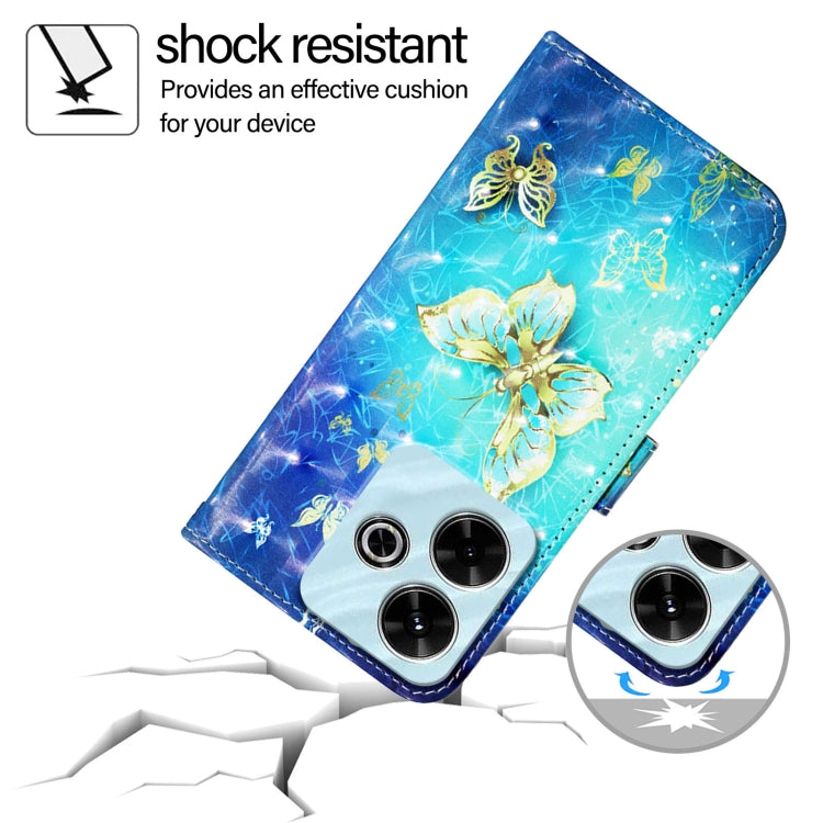 3D Painting Horizontal Flip Leather Phone Case, For Xiaomi Redmi 13 4G, For Xiaomi Poco M6 Pro 4G, For Xiaomi Redmi A3