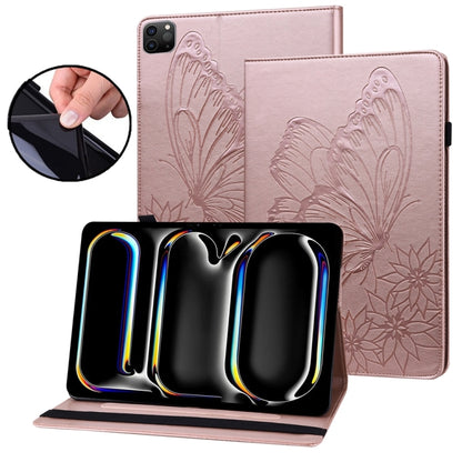 Big Butterfly Embossed Leather Tablet Case, For iPad Pro 13 2025 / 2024, For iPad Pro 11 2025 / 2024, For iPad Pro 12.9 2022 / Air 13 2024 / 2025