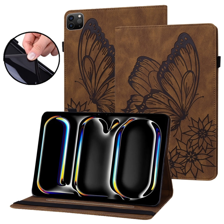 Big Butterfly Embossed Leather Tablet Case, For iPad Pro 13 2025 / 2024, For iPad Pro 11 2025 / 2024, For iPad Pro 12.9 2022 / Air 13 2024 / 2025