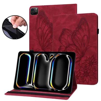 Big Butterfly Embossed Leather Tablet Case, For iPad Pro 13 2025 / 2024, For iPad Pro 11 2025 / 2024, For iPad Pro 12.9 2022 / Air 13 2024 / 2025