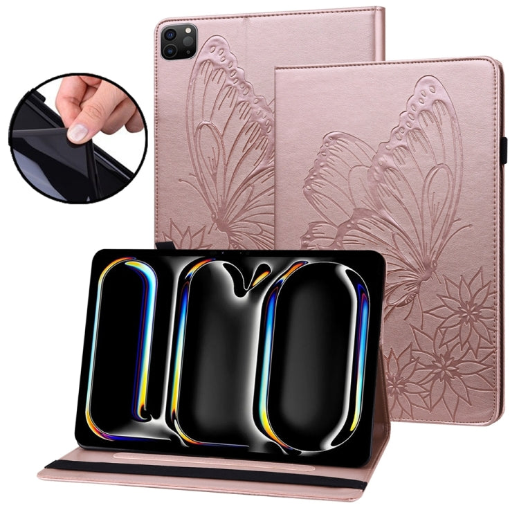 Big Butterfly Embossed Leather Tablet Case, For iPad Pro 13 2025 / 2024, For iPad Pro 11 2025 / 2024, For iPad Pro 12.9 2022 / Air 13 2024 / 2025