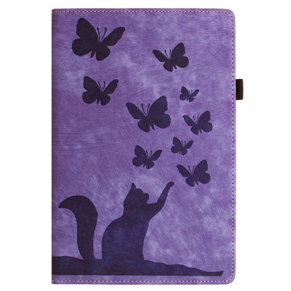 Butterfly Cat Embossing Leather Tablet Case