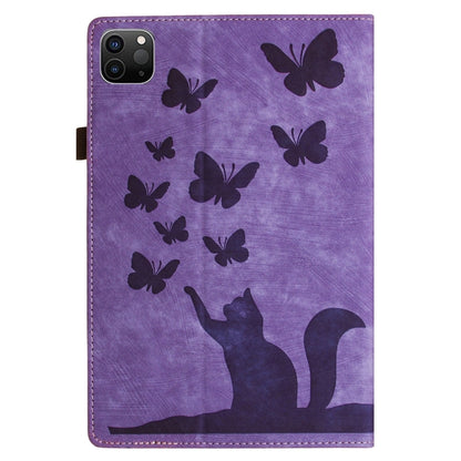 Butterfly Cat Embossing Leather Tablet Case