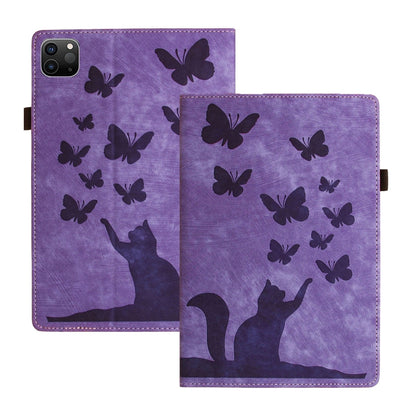 Butterfly Cat Embossing Leather Tablet Case