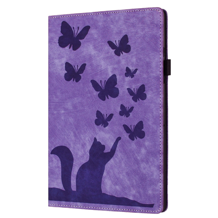 Butterfly Cat Embossing Leather Tablet Case