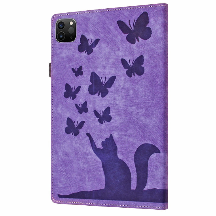 Butterfly Cat Embossing Leather Tablet Case