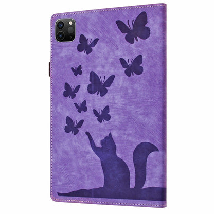 Butterfly Cat Embossing Leather Tablet Case