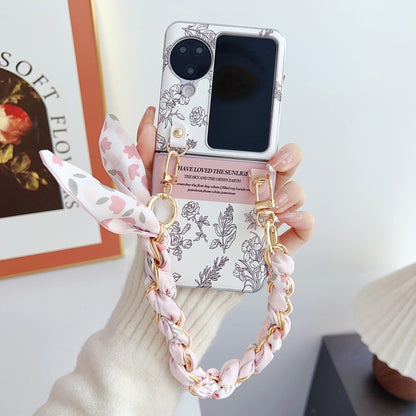 Pearlescent Paint Painted PC Phone Case with DIY Scarf Bracelet