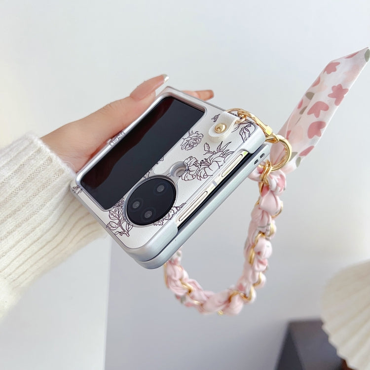 Pearlescent Paint Painted PC Phone Case with DIY Scarf Bracelet