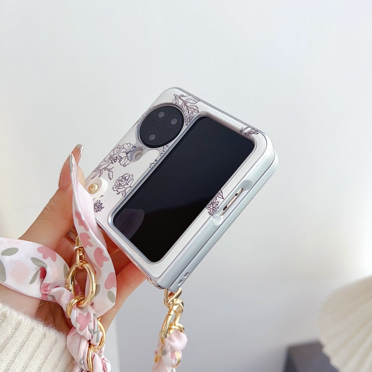 Pearlescent Paint Painted PC Phone Case with DIY Scarf Bracelet