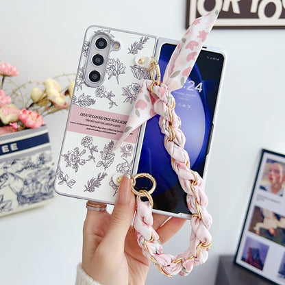 Pearlescent Paint Painted PC Phone Case with DIY Scarf Bracelet