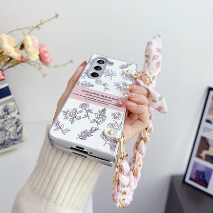 Pearlescent Paint Painted PC Phone Case with DIY Scarf Bracelet