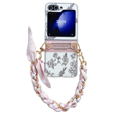 Pearlescent Paint Painted PC Phone Case with DIY Scarf Bracelet