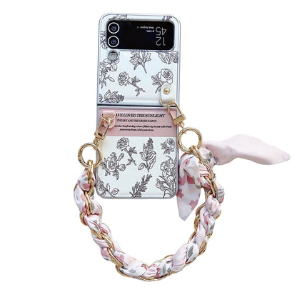 Pearlescent Paint Painted PC Phone Case with DIY Scarf Bracelet