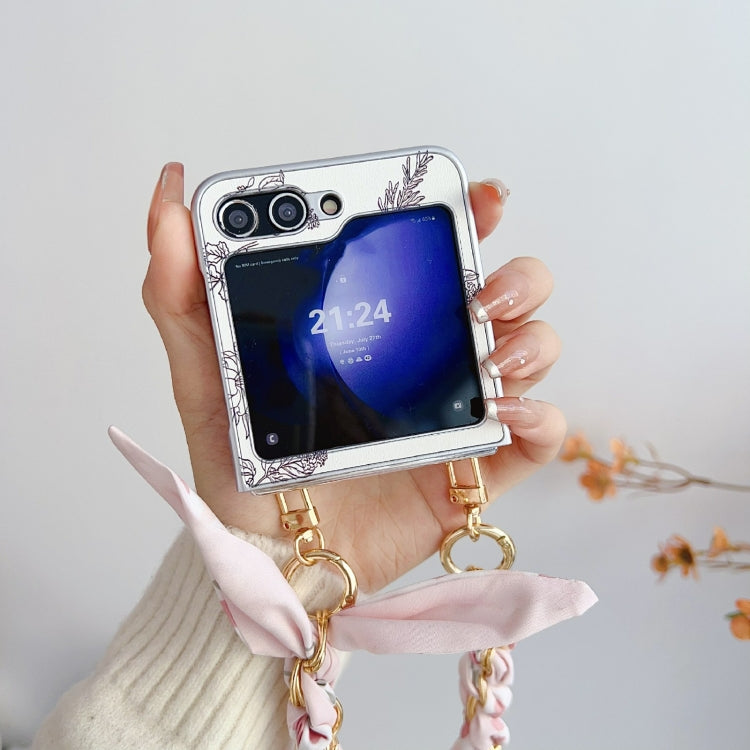Pearlescent Paint Painted PC Phone Case with DIY Scarf Bracelet, For Samsung Galaxy Z Flip6 / Flip7 FE, For Samsung Galaxy Z Fold6, For Samsung Galaxy Z Fold5 5G, For Samsung Galaxy Z Flip5 5G, For Samsung Galaxy Z Fold4 5G, For Samsung Galaxy Z Flip4 ...