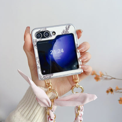 Pearlescent Paint Painted PC Phone Case with DIY Scarf Bracelet, For Samsung Galaxy Z Flip6 / Flip7 FE, For Samsung Galaxy Z Fold6, For Samsung Galaxy Z Fold5 5G, For Samsung Galaxy Z Flip5 5G, For Samsung Galaxy Z Fold4 5G, For Samsung Galaxy Z Flip4 ...